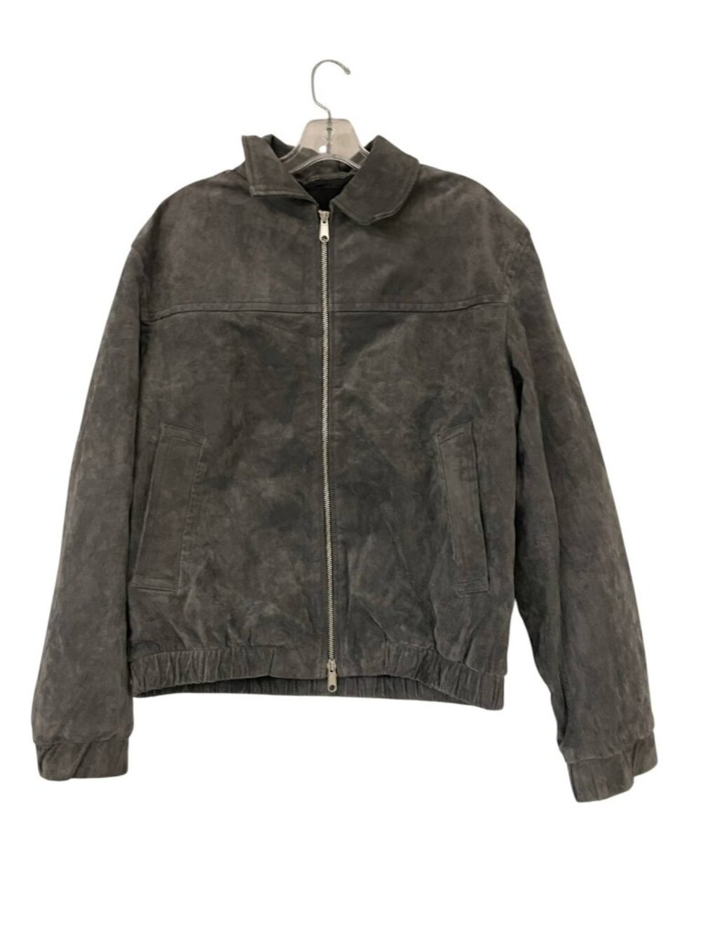 ZARA Leather Collection Mens Suede Bomber Jacket Gray Size US L EU 42 NWOT